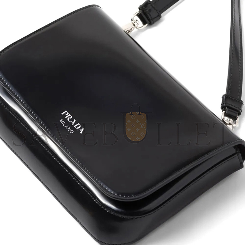 PRADA LOGO-STAMP BRUSHED LEATHER BAG 2VD061 (18*12.5*2.5cm) 